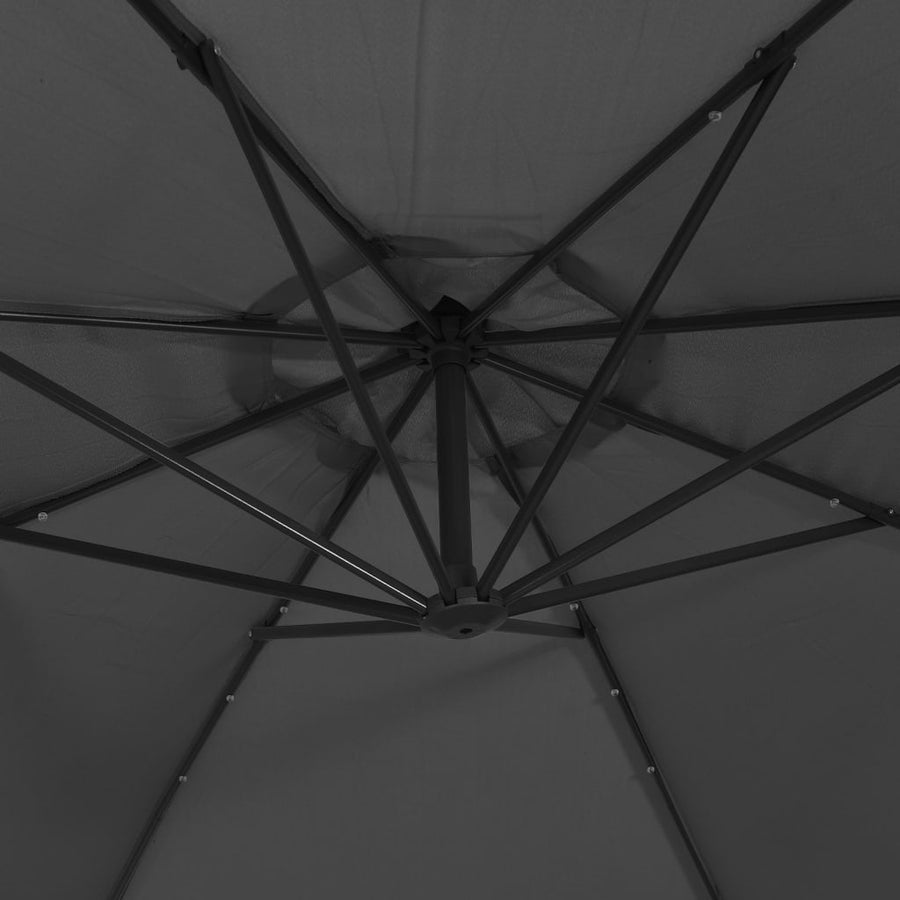 Zweefparasol Met Led-Verlichting Stalen Paal 300 cm Antraciet