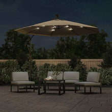 Zweefparasol Met Led-Verlichting Stalen Paal 300 cm Taupe