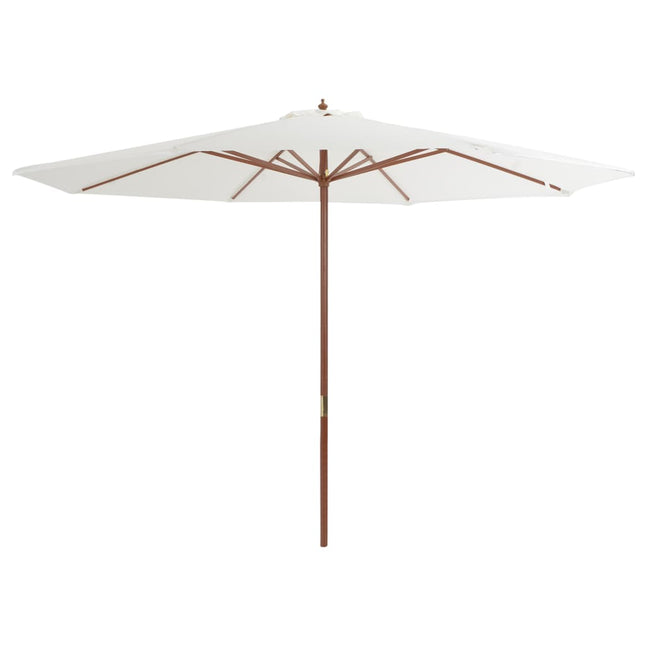 Parasol Met Houten Paal 350 Cm Zandwit