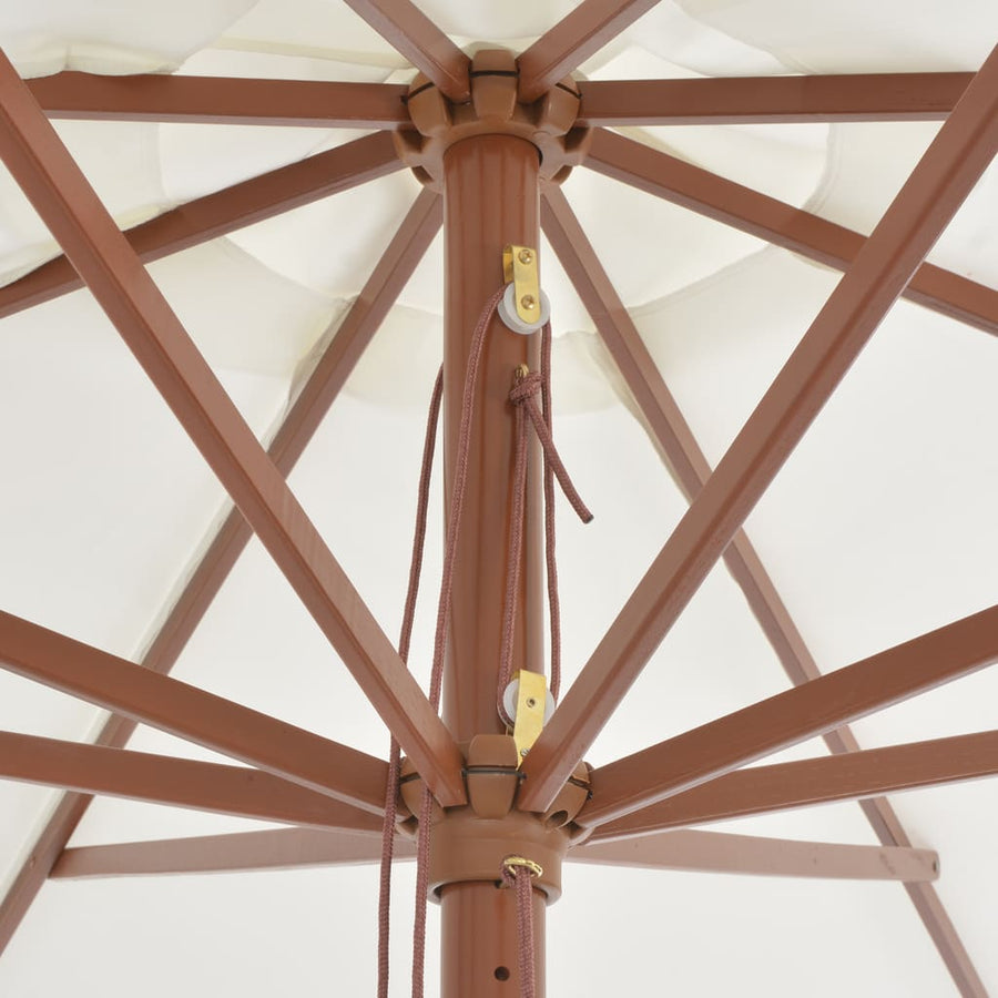 Parasol Met Houten Paal 350 Cm Zandwit