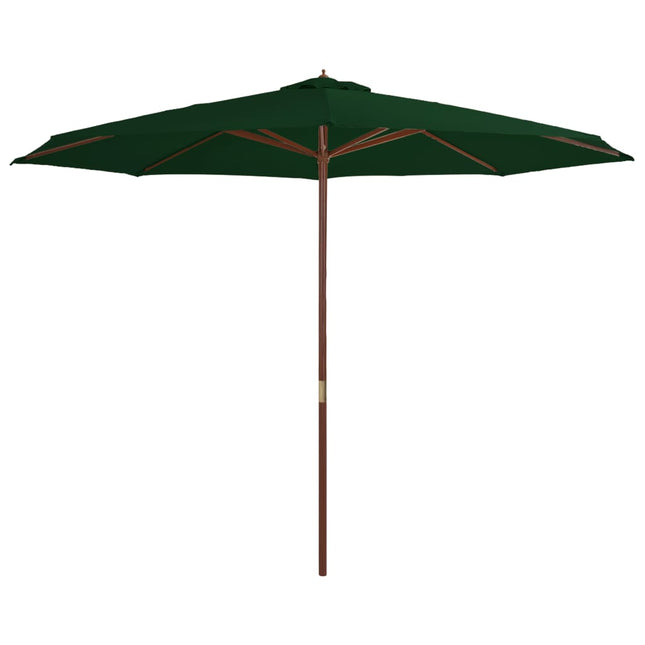 Parasol Met Houten Paal 350 Cm Groen