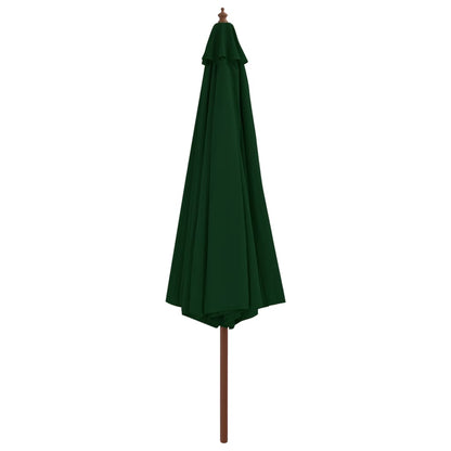 Parasol Met Houten Paal 350 Cm Groen