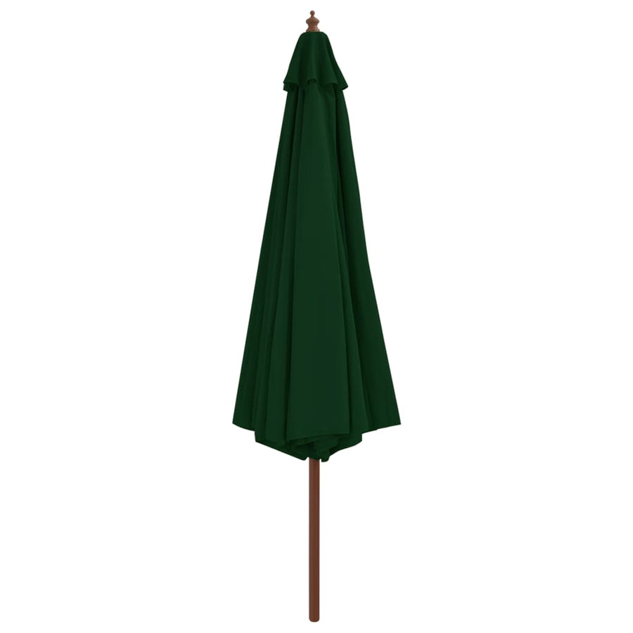 Parasol Met Houten Paal 350 Cm Groen
