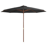Parasol 350 cm antraciet houten paal