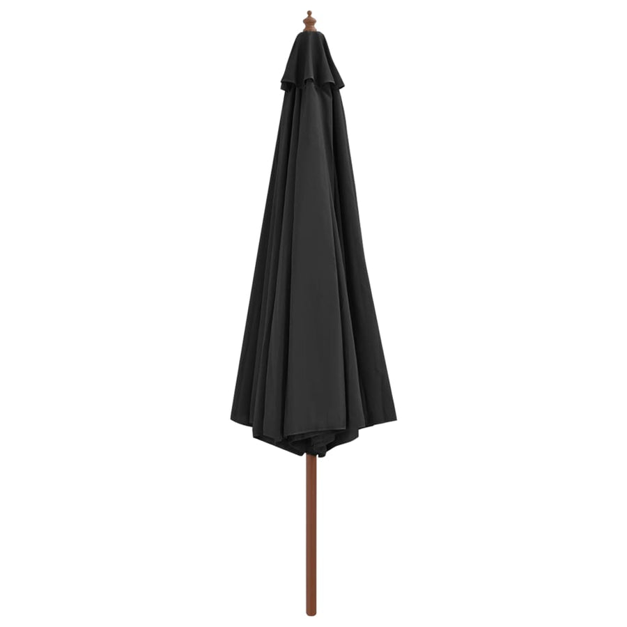 Parasol Met Houten Paal 350 Cm Antraciet