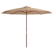 Parasol 350 cm houten paal taupe