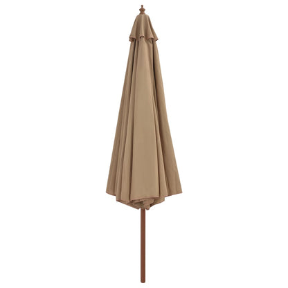 Parasol Met Houten Paal 350 Cm Taupe