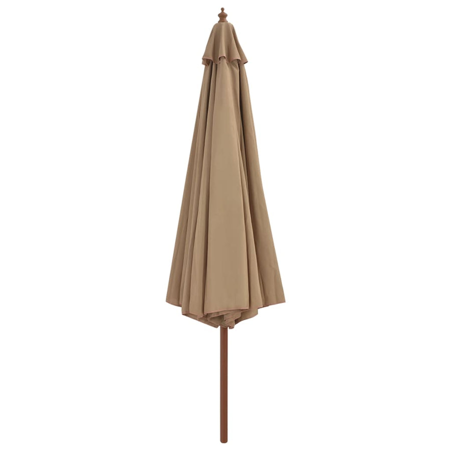 Parasol Met Houten Paal 350 Cm Taupe