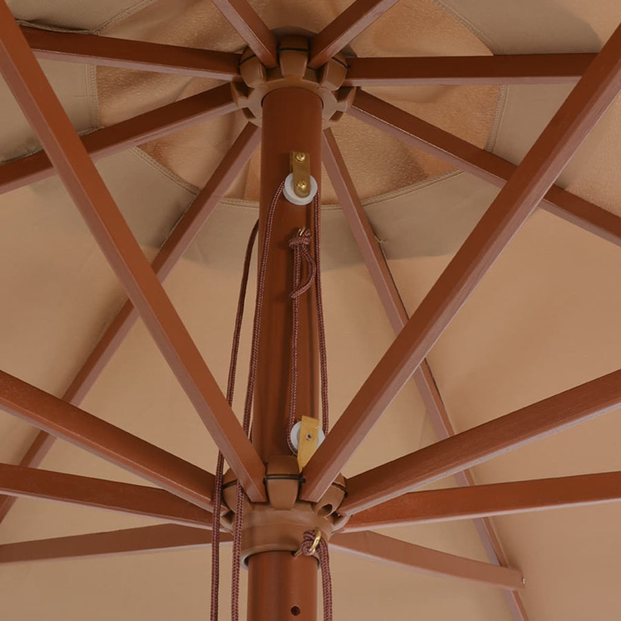 Parasol Met Houten Paal 350 Cm Taupe