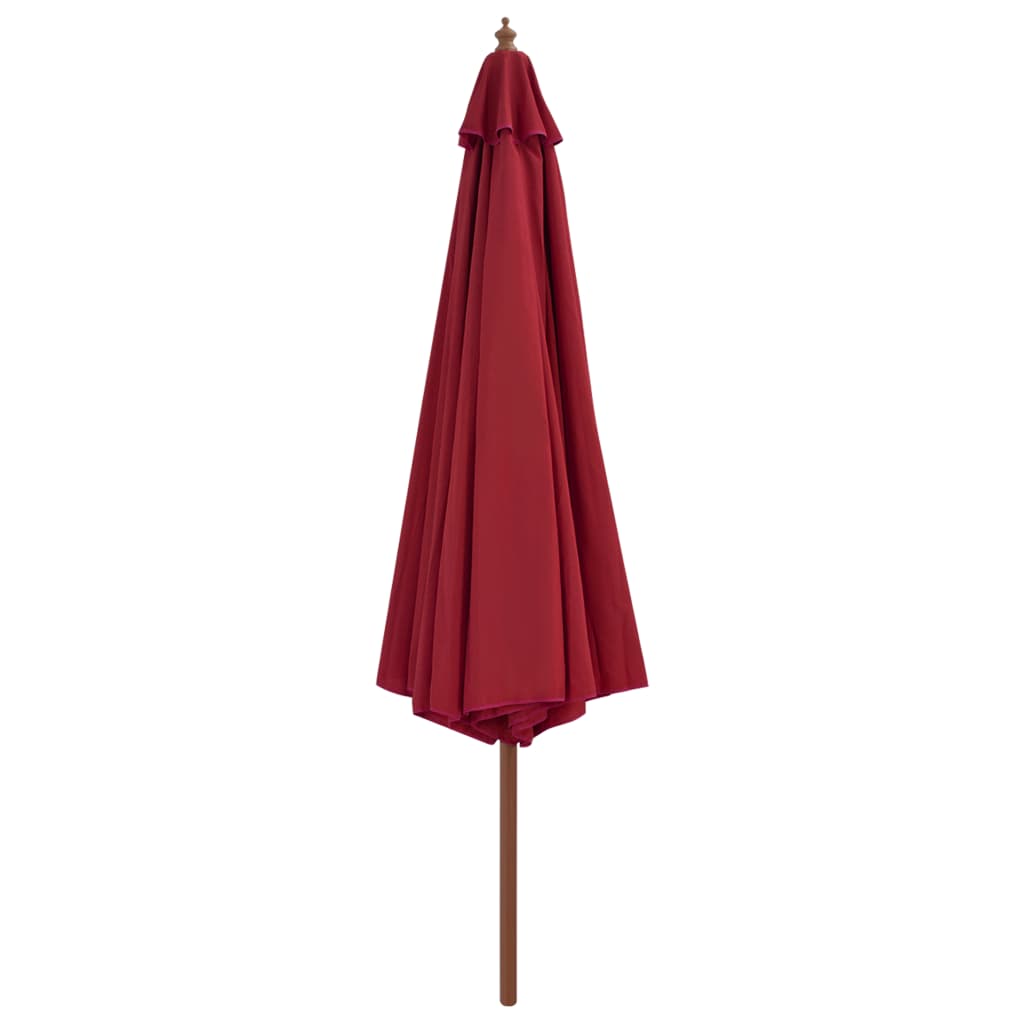 Parasol Met Houten Paal 350 Cm Bordeauxrood