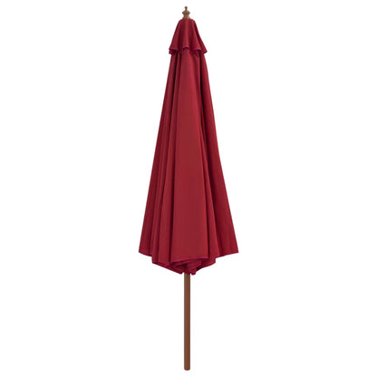Parasol Met Houten Paal 350 Cm Bordeauxrood