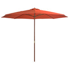 Parasol Met Houten Paal 350 Cm Kleurig Terracotta