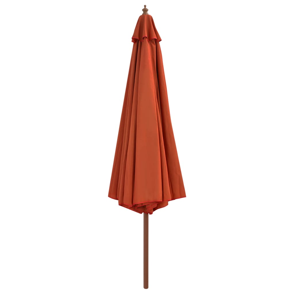 Parasol Met Houten Paal 350 Cm Kleurig Terracotta