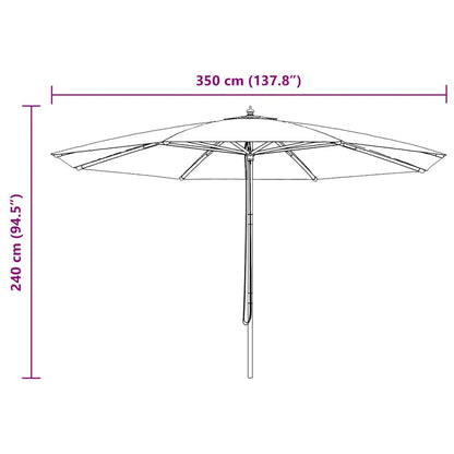 Parasol Met Houten Paal 350 Cm Kleurig Terracotta