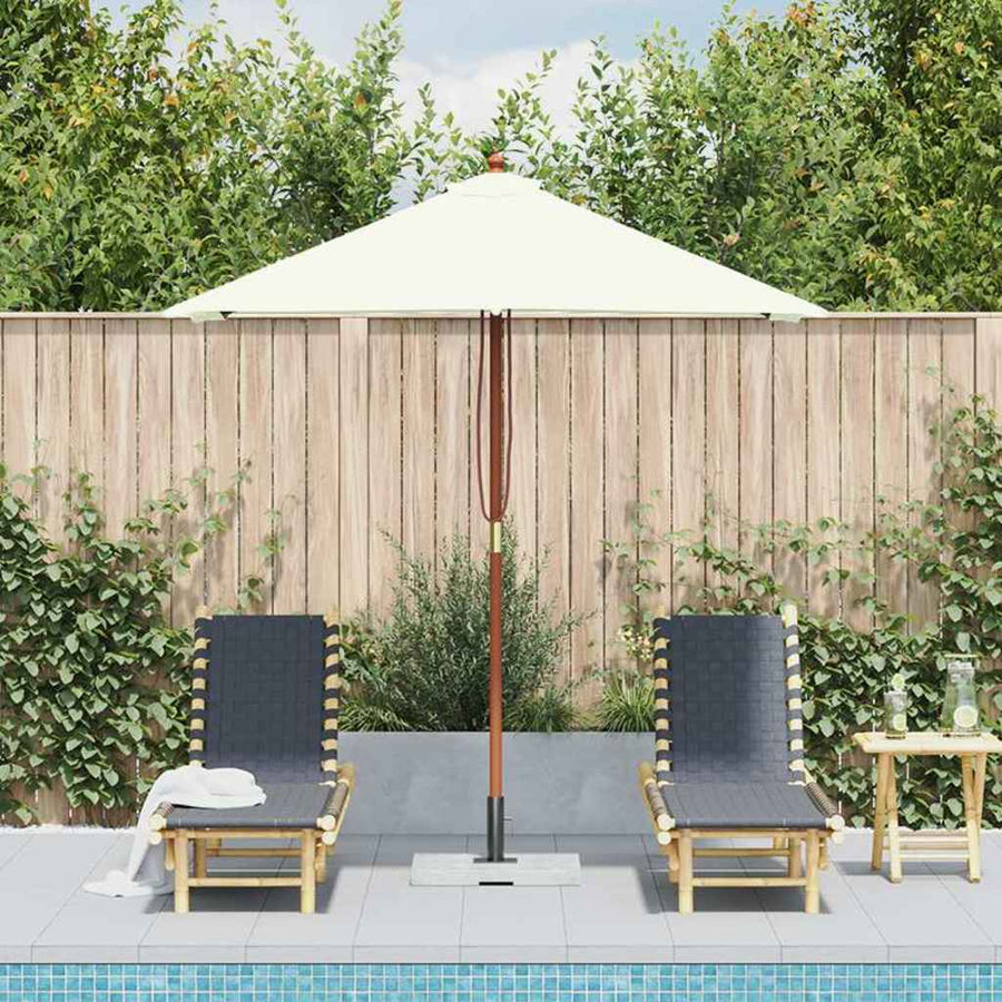 Parasol met houten paal 150x200 cm zandkleurig