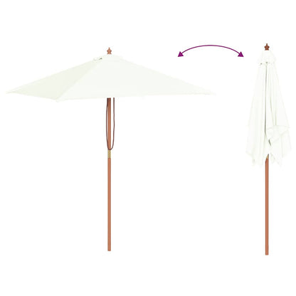 Parasol met houten paal 150x200 cm zandkleurig