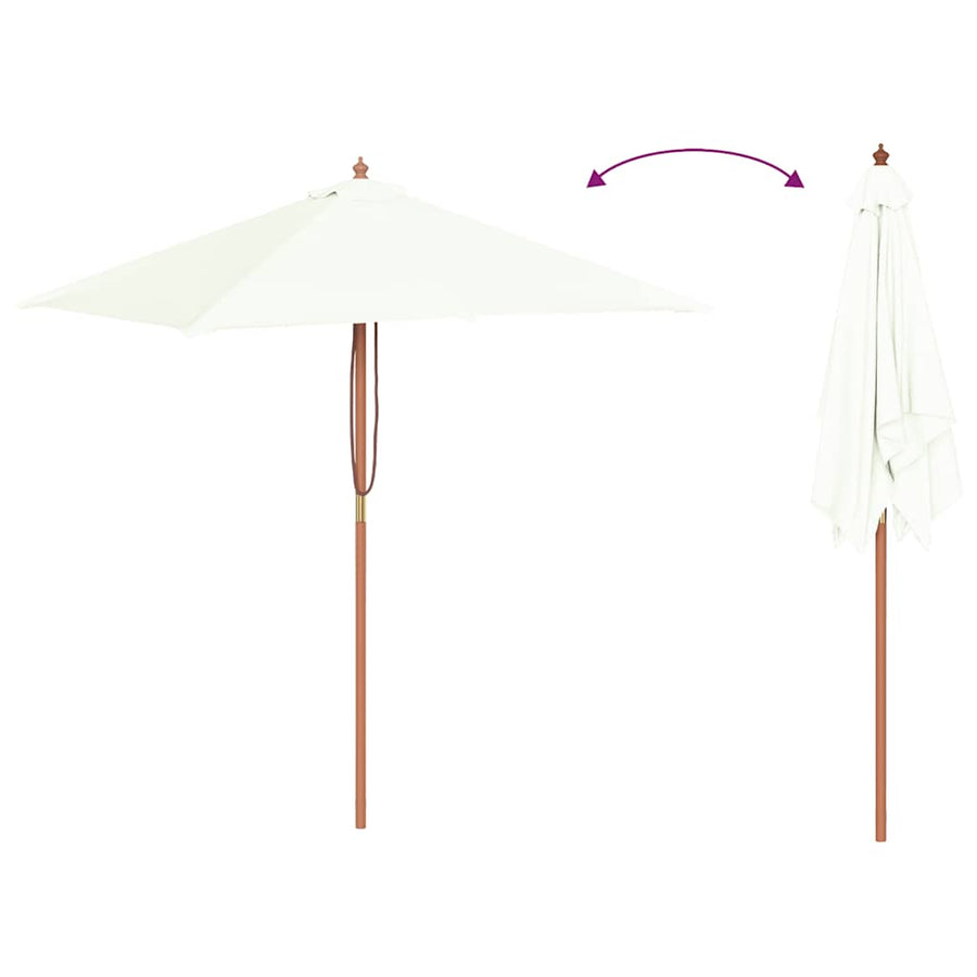Parasol met houten paal 150x200 cm zandkleurig