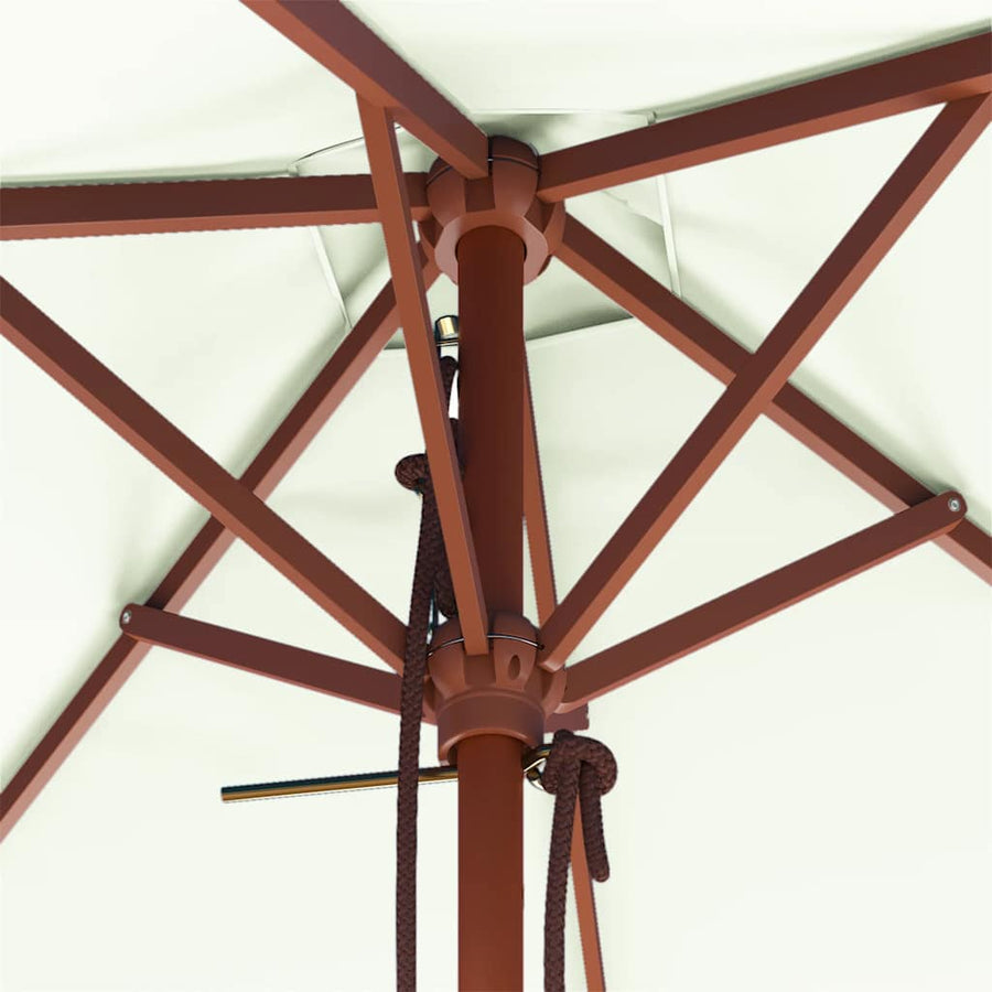 Parasol met houten paal 150x200 cm zandkleurig