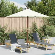 Parasol 150x200 cm houten paal zandkleurig