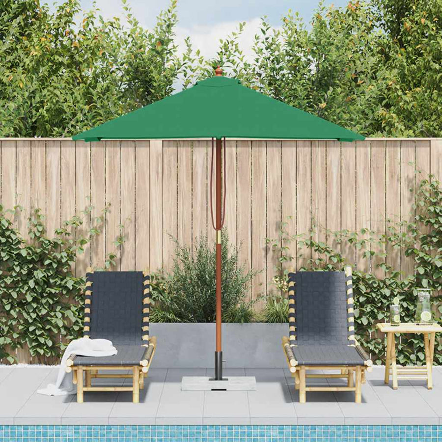 Parasol met houten paal 150x200 cm groen