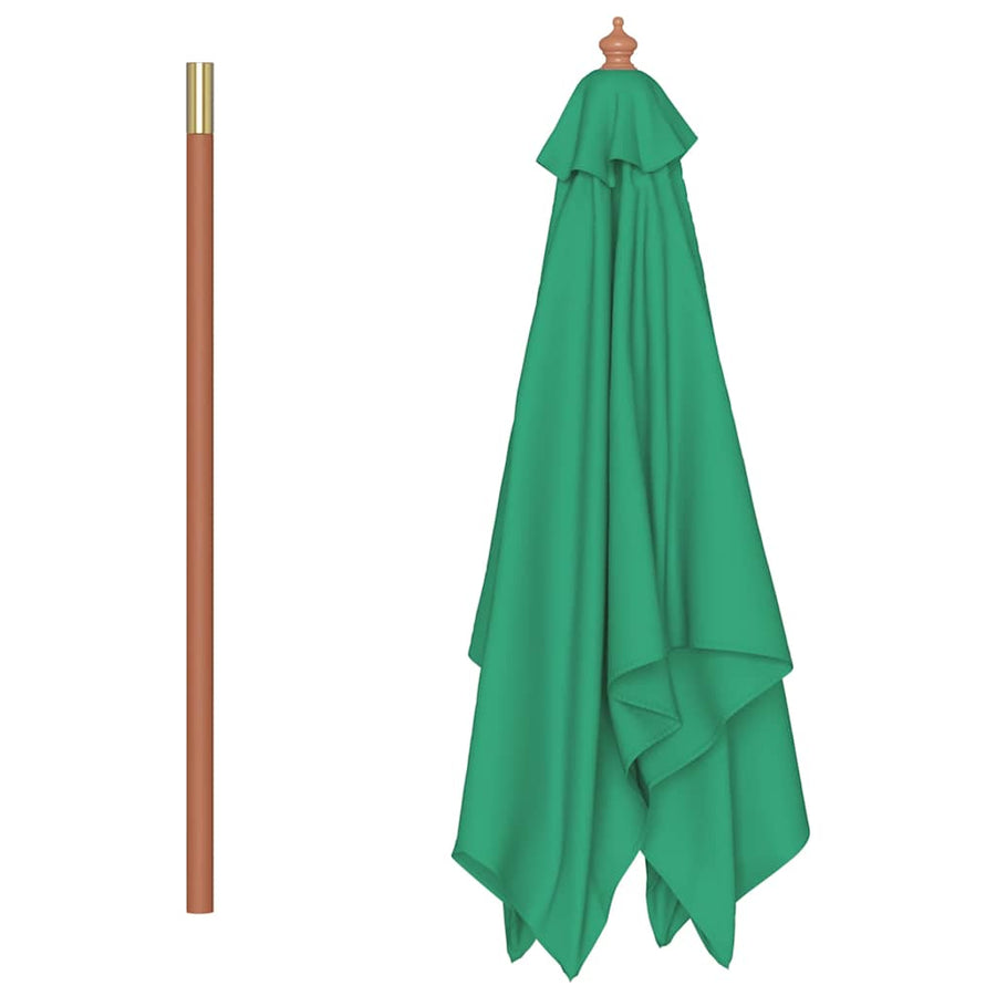 Parasol met houten paal 150x200 cm groen
