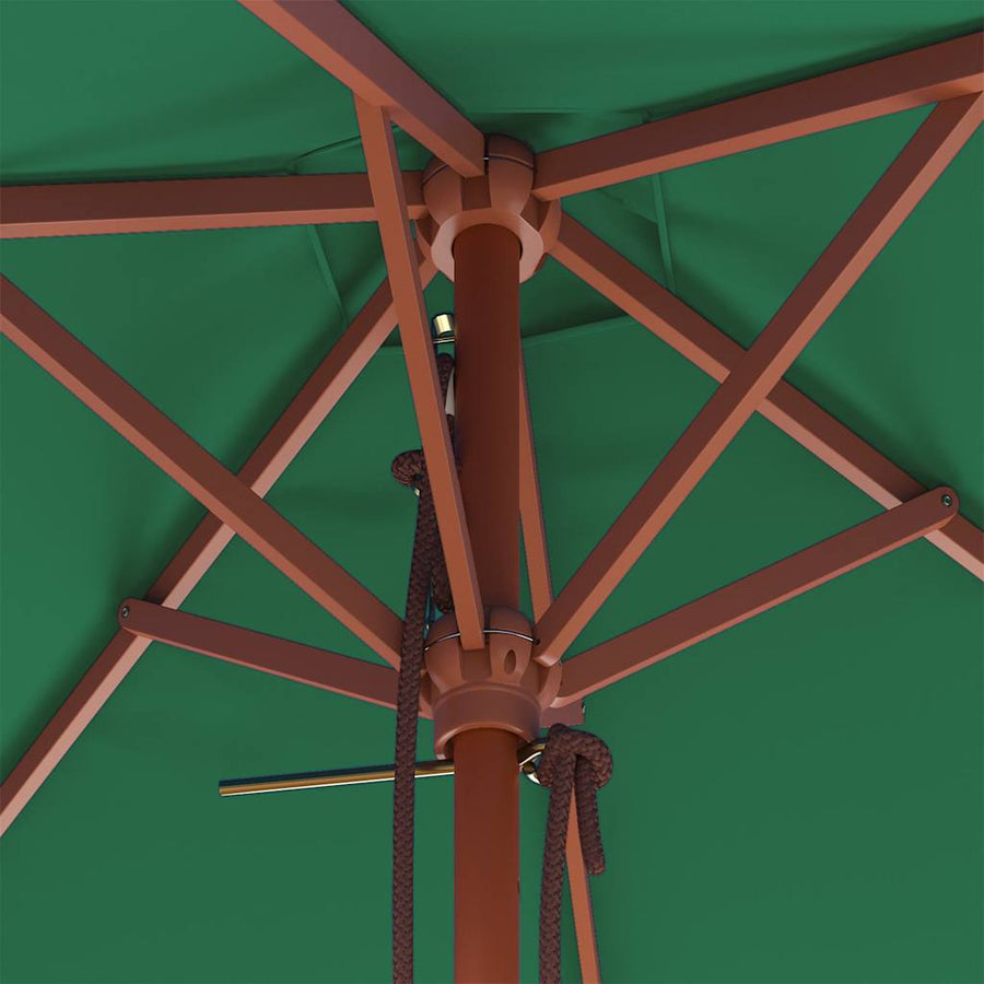 Parasol met houten paal 150x200 cm groen