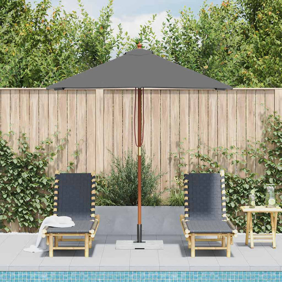 Parasol met houten paal 150x200 cm antraciet