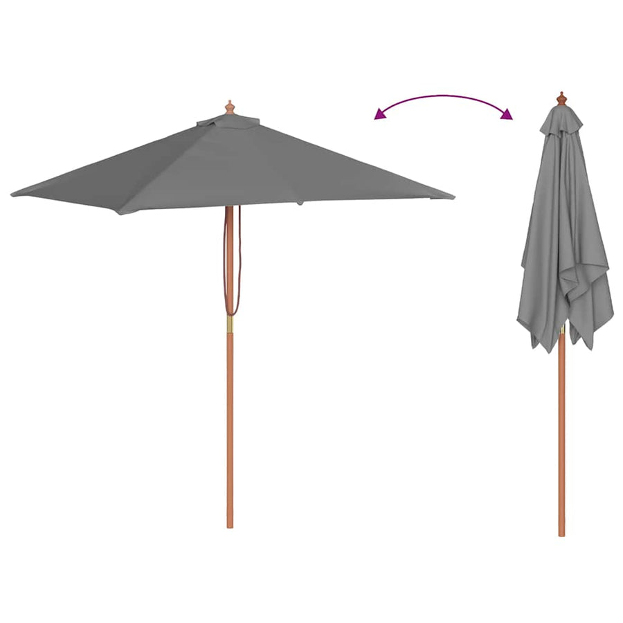 Parasol met houten paal 150x200 cm antraciet