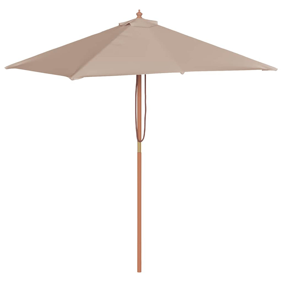 Parasol met houten paal 150x200 cm taupe