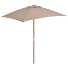 Parasol Met Houten Paal 150X200 Cm Taupe