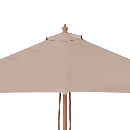 Parasol met houten paal 150x200 cm taupe