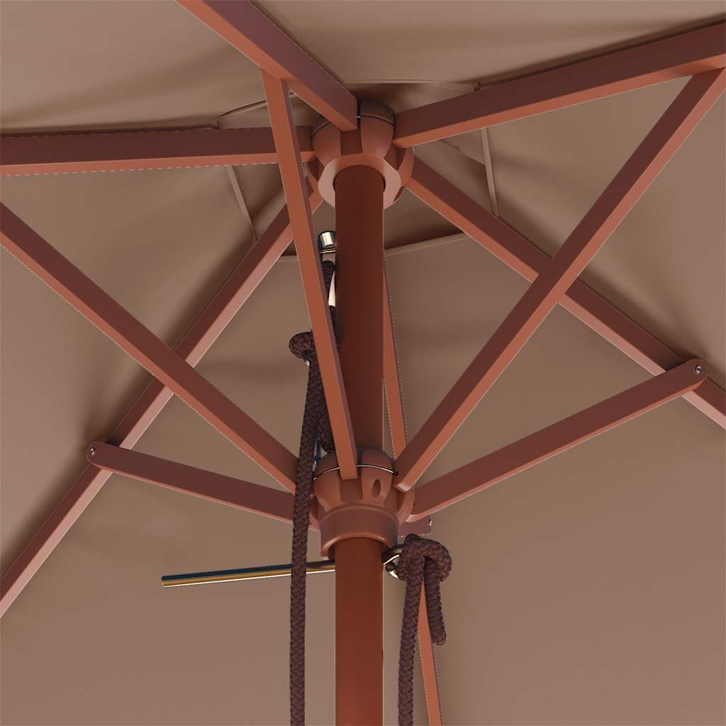 Parasol met houten paal 150x200 cm taupe