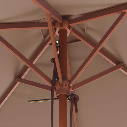 Parasol met houten paal 150x200 cm taupe
