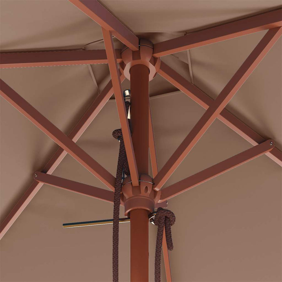 Parasol met houten paal 150x200 cm taupe