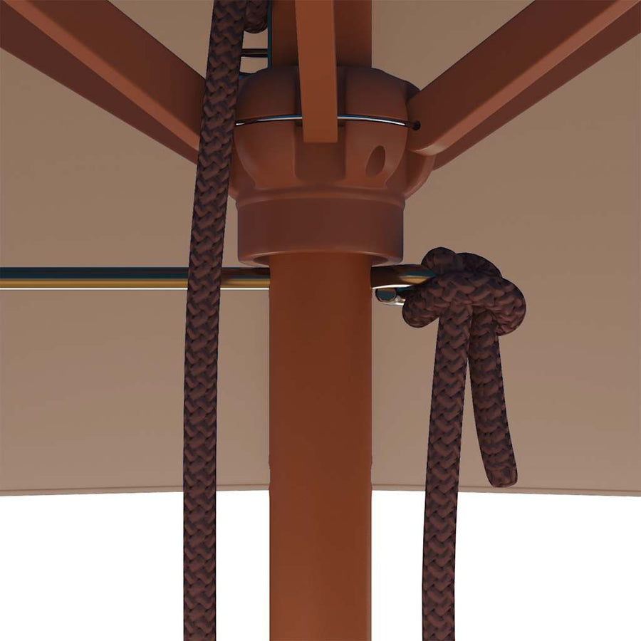 Parasol met houten paal 150x200 cm taupe