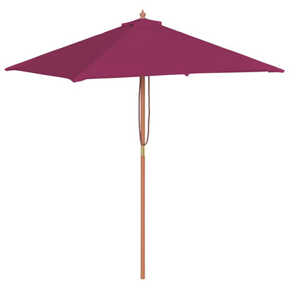 Parasol met houten paal 150x200 cm bordeauxrood
