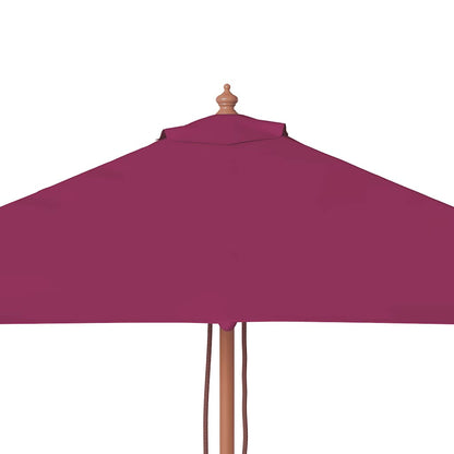 Parasol met houten paal 150x200 cm bordeauxrood