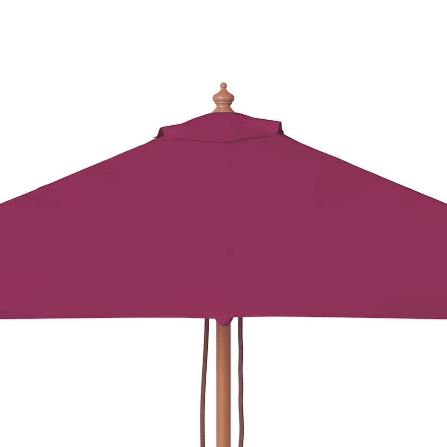 Parasol met houten paal 150x200 cm bordeauxrood