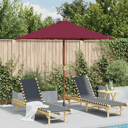 Parasol met houten paal 150x200 cm bordeauxrood
