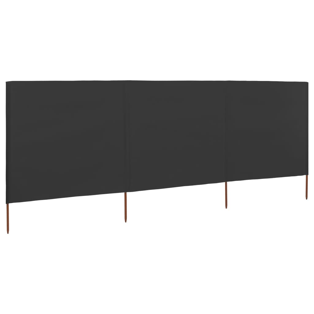 Windscherm 3-panelen 400x120 cm stof antraciet