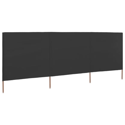 Windscherm 3-panelen 400x120 cm stof antraciet