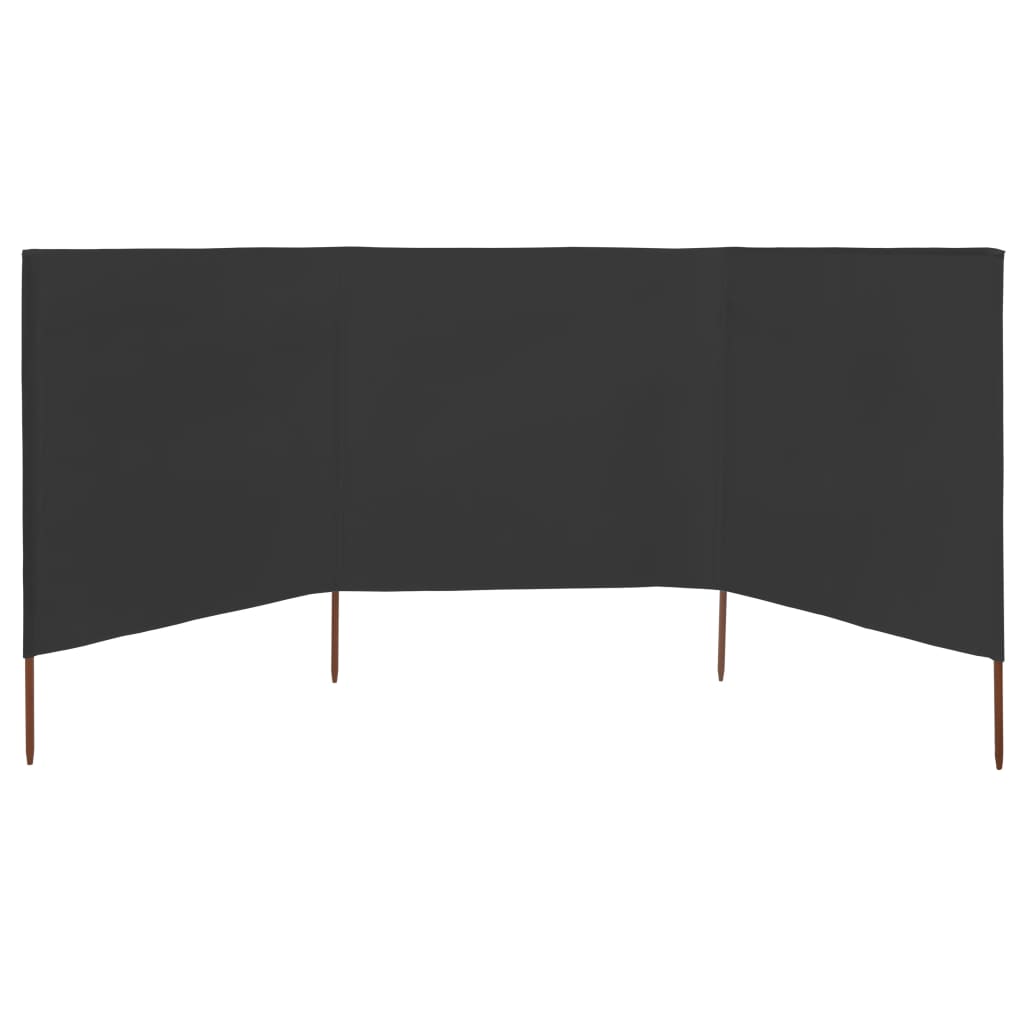 Windscherm 3-panelen 400x120 cm stof antraciet