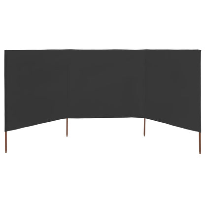 Windscherm 3-panelen 400x120 cm stof antraciet