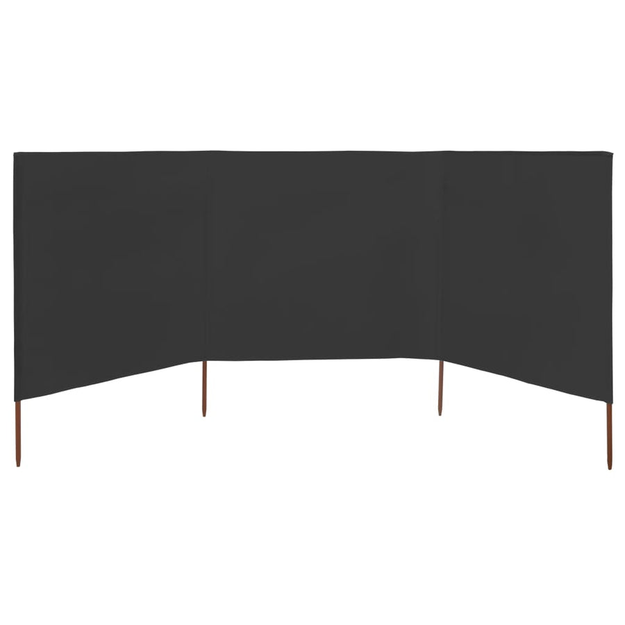Windscherm 3-panelen 400x120 cm stof antraciet