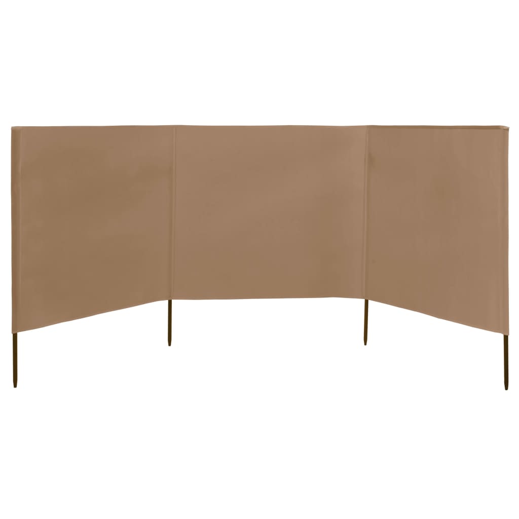 Windscherm 3-panelen 400x120 cm stof taupe