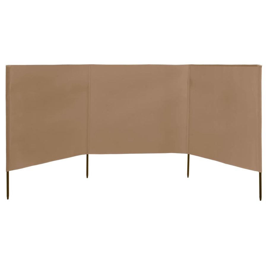 Windscherm 3-panelen 400x120 cm stof taupe
