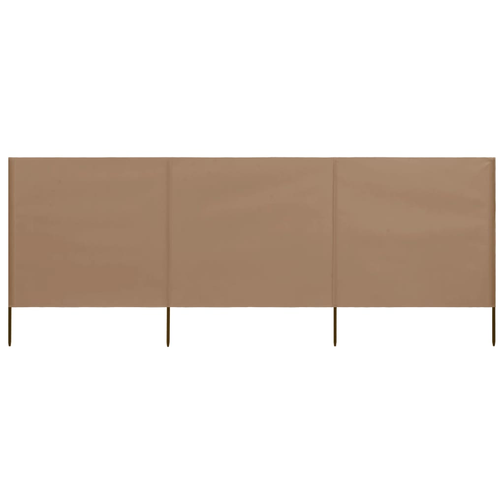 Windscherm 3-panelen 400x120 cm stof taupe