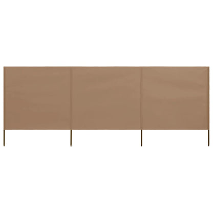 Windscherm 3-panelen 400x120 cm stof taupe