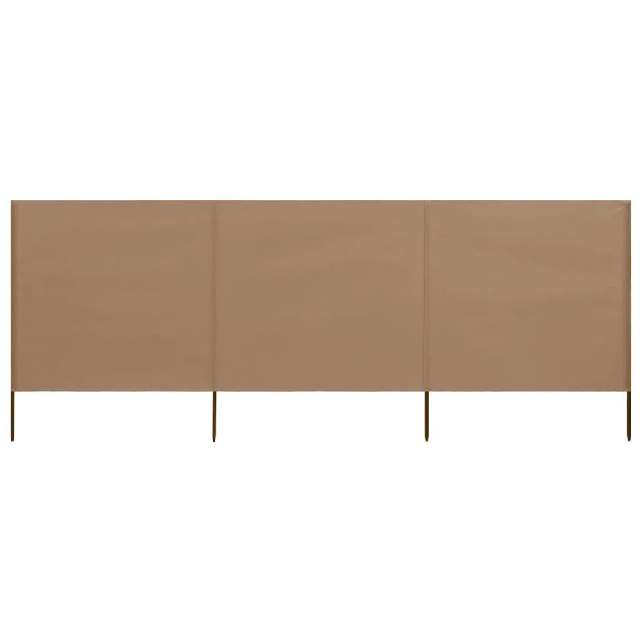Windscherm 3-panelen 400x120 cm stof taupe