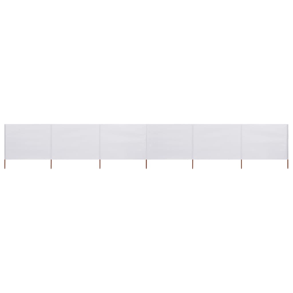 Windscherm 6-Panelen Stof Wit 800 x 80 cm Zandwit